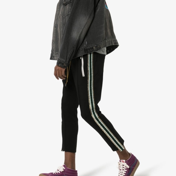 Rhude Traxedo Jogger Pants Black Unisex Drawstring Athleisure Athletic - Picture 2 of 15